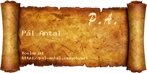 Pál Antal névjegykártya